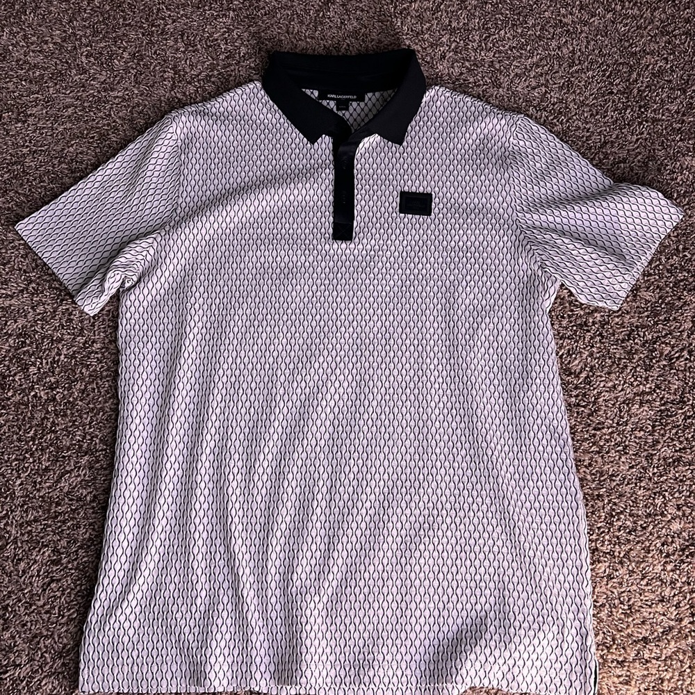 Karl Lagerfeld Textured Polo Shirt